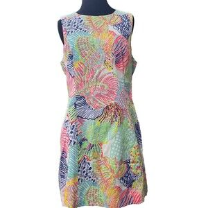LILLY PULITZER Roar Of The Sea " MILA" SLEEVELESS SHIFT DRESS SIZE 10 $178 New!